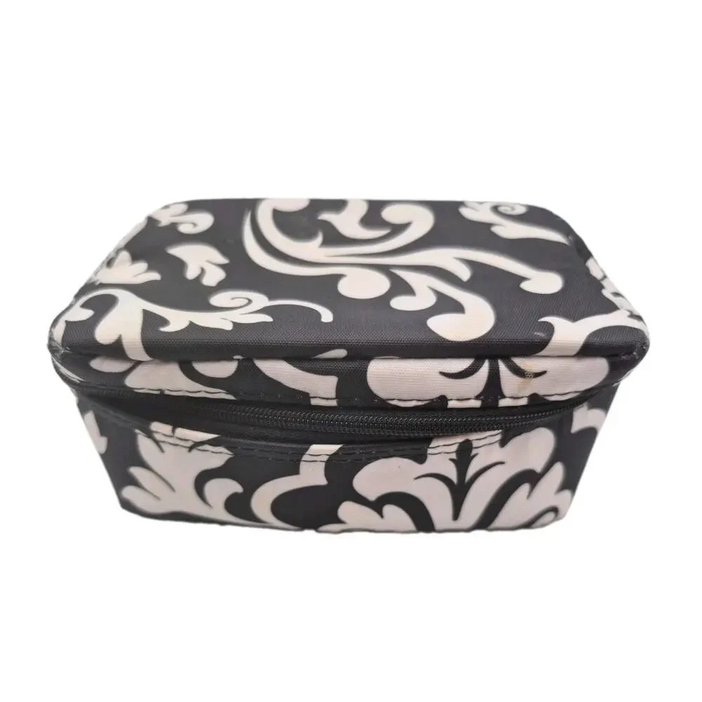 Thirty-one Black White Soft-side Travel Jewelry Organizer 5.5x3.5x3